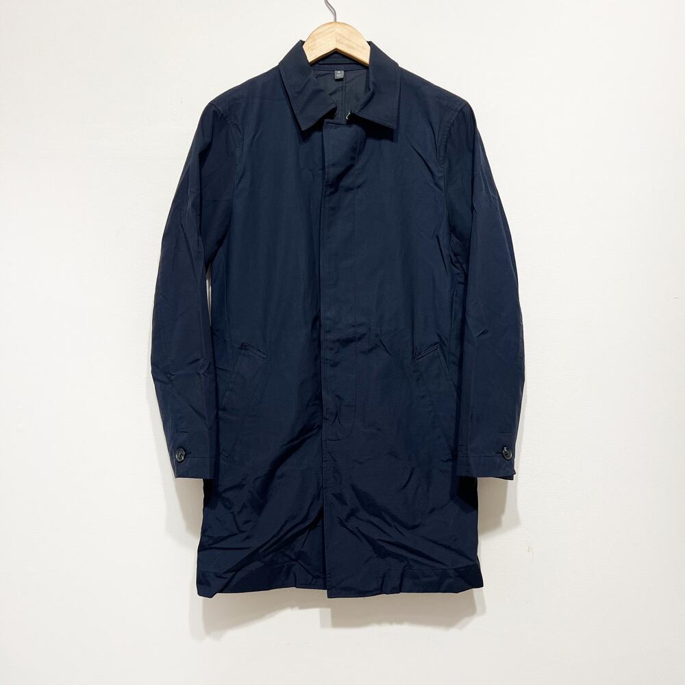 Bonobos mens dark blue belted trench coat jacket size XS extra small